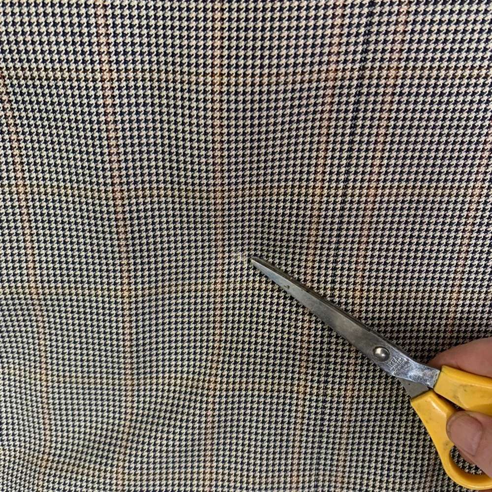 Canali Blazer Jacket Mens 44L Brown Silk Wool Houndstooth Sports Coat Made Italy